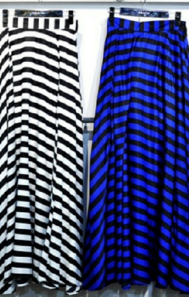 Black & White Stripe Maxi Skirt